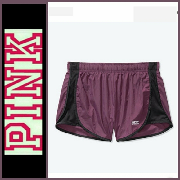 NEW VICTORIA'S SECRET PINK SPORT SHORT in MULBERRY WINE - Picture 1 of 3